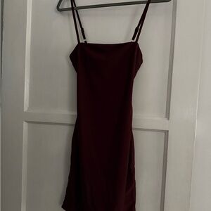 Tiger Mist Deep Burgundy Mini Dress